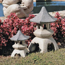 Design Toscano NG999870 Asian Decor Pagoda Lantern Outdoor Statue, Large and Medium, Two-tone stone by GreenHaven Gardens