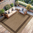 CAMILSON Outdoor Rug 10x14 - Large Modern Outside Rugs for Patios Porches Waterproof Durable Washable Non-Shedding, Easy-to-Clean Indoor Outdoor Area Carpet (10 x 14, Bordered - Jute) by GreenHaven Gardens