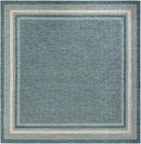 Unique Loom Outdoor Border Collection Area Rug - Soft Border (12' Square Teal/Ivory) by GreenHaven Gardens