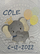 Personalized Baby Blanket Baby Quilt Monogrammed Blankets for Boys and Girls Embroidered Baby Gifts (Elephant 2) (Elephant 2) by TinyTreasures Baby Boutique