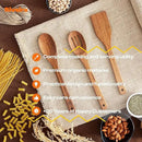 Riveira Teak Wooden Spoons for Cooking Set of 3 – Natural Teak Wooden Cooking Utensils, Wooden Spatula, Wooden Spoon - Premium Quality Wooden Utensil Set for Non-Toxic Cooking by CozyNest Decor