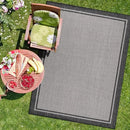 CAMILSON Indoor Outdoor Rug, 6x9 Bordered Gray Modern Area Rugs for Indoor and Outdoor Patios, Kitchen and Hallway Mats, Washable Porch Deck Outside Carpet (Bordered Grey, 6 x 9) by GreenHaven Gardens