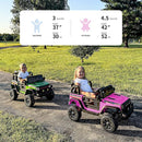 4WD Kids Ride on Car Truck, 12V 7Ah Kids Electric Vehicles Car Ride on Toy for Toddlers w/Remote Control - Pink by TinyTreasures Baby Boutique