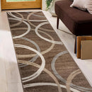 Rugshop Modern Wavy Circles Design Runner Rug 2' x 7' 2" Brown by TinyTreasures Baby Boutique