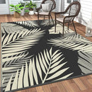GENIMO Outdoor Rug 5' x 8' Waterproof for Patios Clearance, Reversible Outdoor Plastic Straw Camping Rug Carpet, Large Area Rugs Mats for RV, Picnic, Backyard, Deck, Balcony, Porch, Beach, Black&Beige by CozyNest Decor