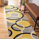 Rugshop Contemporary Abstract Circles Easy Maintenance for Home Office,Living Room,Bedroom,Kitchen Soft Runner Rug 2' x 10' Yellow by TinyTreasures Baby Boutique