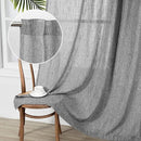 MYSKY HOME Long Sheer Curtains Farmhouse, Sliding Door Curtain for Living Room Light Filtering Privacy Protect Soft Cotton Blend Back Tab Window Drapes Boho, 50" x 108", Dark Grey, 2 Panels by CozyNest Decor