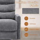 Manual Swivel Rocker Recliner Chair for Adults, Overstuffed Reclining Glider Chair for Nursing with Vibration Massage & Heat, Living Room Rocking Recliner 3-Stage backrest, Chenille Fabric Dark Gray