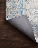 Loloi Layla Collection LAY-07 Blue/Tangerine 2'-6" x 7'-6" .13" Thick Runner Rug, Soft, Durable, Vintage Inspired, Distressed, Low Pile, Non-Shedding, Easy Clean, Printed, Living Room Rug by CozyNest Decor