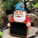 Mood Lab Garden Gnome with Chalkboard Sign - Funny Gnome Statue - 8.7 Inch Tall Lawn Figurine - for Outdoor & House Decor by GreenHaven Gardens