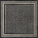 Unique Loom Outdoor Border Collection Area Rug - Soft Border (13' Square Black/Ivory) by GreenHaven Gardens
