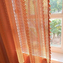 Sutuo Home Boho Curtains for Bedroom Living Room Kitchen,Crochet Lace Sheer Bohemian Hollow with Tassels,Window Treatment Drapes for Halloween Decor, Rod Pocket 1 Panel 59" W x 96" L, Burnt Orange by CozyNest Decor