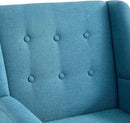 HUIMO Accent Chairs Set of 4, Upholstered Button Tufted Armchair, Linen Fabric Sofa Chairs for Bedroom, Living Room, Mid Century Modern Comfy Reading Chair (Lake Blue) by CozyNest Decor