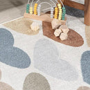 JONATHAN Y Machine-Washable Ivory/Blue/Orange Runner Rug, 2x8, Dila Modern Hearts Geometric, Kids & Novelty, Vintage, Bedroom, Kitchen, Living Room, Easy-Cleaning, Non-Shedding (KDW101A-28) by CozyNest Decor