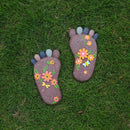Stepping Stones Outdoor - Garden Decorative Stones for Patio, Deck, Garden or Sidewalk Home Decor Footprint Shaped Stepping Stones Set of 2 （Dark Brown） by GreenHaven Gardens