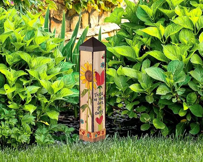 Studio M Art Pole, PVC Weather Resistant Pole with Vinyl Bowl 20 inches Tall Outdoor Decoration for Gardens, Patios, Yards, Landscaping and Birding Accessories, Those We Love Don't Go Away, photo 3 of 7