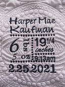 Personalized Baby Blanket Baby Quilt Monogrammed Blankets for Boys and Girls Embroidered Baby Gifts Birthdate by TinyTreasures Baby Boutique