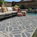Rugshop Contemporary Geometric Indoor/Outdoor Area Rug 10' X 14' Blue by GreenHaven Gardens