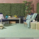 Nourison Positano Indoor/Outdoor Blue/Green 8' x Round Area Rug, Easy Cleaning, Non Shedding, Bed Room, Living Room, Dining Room, Backyard, Deck, Patio (8 Round) by GreenHaven Gardens