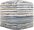 Mark&Day Pouf Ottoman, Korneuburg Natural Fiber Navy Cube Pouf Foot Rest for Living Room, Bedroom and Boho Home Decor (16"x16"x16") by CozyNest Decor