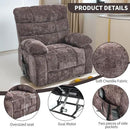 Lay Flat Recliner with Vibration Massage and Lumbar Heating, 26" Wide Recliner with Infinite Position and 2 Remote Controls, Soft Chenille Lift Chair for Living Room, Chocolate by CozyNest Decor