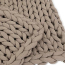 Nuzzie Chunky Knit Weighted Blanket - Breathable, Cooling, Hand Made Knit Throw Blanket for Sleep for Relaxation - Machine Washable, Stylish Design (Taupe, Throw | 12lbs | 44"x60") by CozyNest Decor