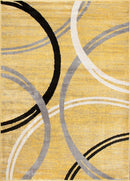 Rugshop Modern Wavy Circles Design Area Rug 10' x 14' Yellow by TinyTreasures Baby Boutique