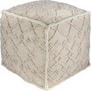 Mark&Day Pouf Ottoman, Lanzendorf Bohemian/Global White Cube Pouf Foot Rest for Living Room, Bedroom and Boho Home Decor (18"x18"x18") by CozyNest Decor