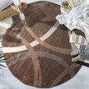 Rugshop Modern Wavy Circles Design Round Area Rug 8' Brown by TinyTreasures Baby Boutique