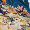 Boho Throw Blanket for Bed 60”x80”, 100% Cotton Woven Blanket for Couch Sofa, Ultra Soft 4-Layer Muslin Quilt with Floral Printed, Farmhouse Bed Blanket/Cover for Living Room Decor by CozyNest Decor