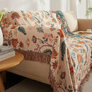 Boho Throw Blanket for Bed 80”x90”, 100% Cotton Woven Blanket for Couch Sofa, Ultra Soft 4-Layer Muslin Quilt with Floral Printed, Farmhouse Bed Blanket/Cover for Living Room Decor by CozyNest Decor