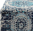 Mark&Day Pouf Ottoman, Kaltenleutgeben Traditional Teal Cube Pouf Foot Rest for Living Room, Bedroom and Boho Home Decor (18"x18"x18") by CozyNest Decor