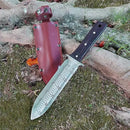 gonicc Professional Hori Hori Garden Knife with Leather Sheath, Protective Handguard, High polished 440 Stainless Steel Blade, Sharpening Stone Included, for Weeding, Digging, Pruning, and Cultivating by GreenHaven Gardens