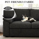85 Inch Modular Sectional Sofa with Pull Out Bed,L Shaped 5 Seat Sectional Sleeper Sofa with Storage,Sectional Couches for Living Room,Cloud Modular Couch,Removable Sofa Cover,Black by CozyNest Decor