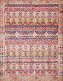 Loloi Layla Collection LAY-15 Magenta/Multi 5'-0" x 7'-6" .13" Thick Area Rug, Soft, Durable, Vintage Inspired, Distressed, Low Pile, Non-Shedding, Easy Clean, Printed, Living Room Rug by CozyNest Decor