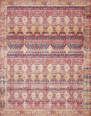Loloi Layla Collection LAY-15 Magenta/Multi 2'-6" x 9'-6" .13" Thick Runner Rug, Soft, Durable, Vintage Inspired, Distressed, Low Pile, Non-Shedding, Easy Clean, Printed, Living Room Rug by CozyNest Decor