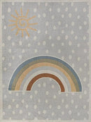 JONATHAN Y Machine-Washable Gray/Ivory/Yellow Indoor Area Rug, 4x6, Minha Rainbow Dots, Kids & Novelty, Casual, Classic, Bedroom, Kitchen, Living Room, Easy-Cleaning, Non-Shedding (KDW102A-4) by CozyNest Decor