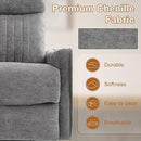 Manual Swivel Rocker Recliner Chair for Adults, Overstuffed Reclining Glider Chair for Nursing with Vibration Massage & Heat, Living Room Rocking Recliner 2-Stage backrest, Chenille Fabric Dark Gray
