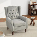UIXE High Back Accent Chair, Upholstered Armchair in Fabric, Retro Wingback Arm Chair for Living Room, Comfy Single Sofa Bedroom Reading Seat with Solid Wood Legs - Light Gray by CozyNest Decor