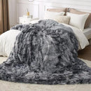 Bedsure GentleSoft Fluffy Sherpa Fleece Faux Fur Blankets Queen Size for Bed, Bedroom Decor Winter Thick Warm Full Queen Blankets, Fuzzy Plush Soft Heavy Mink Tie Dye Grey Bedding Cozy Gifts, 90x90 by CozyNest Decor