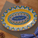Bico Havana 16 plus 14 inch Oval Platters Set, Set of 2, Microwave and Dishwasher Safe, for Serving Fish, Chicken, Turkey by CozyNest Decor