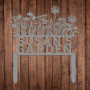 Custom Flowers Metal Garden Decor, Sign for Flower Beds, Personalized Flowers Garden Sign with Stakes, Metal Yard Art, Gift for Grandmother, Patio Decor, Farmhouse Decorations, Mom Gift by CozyNest Decor