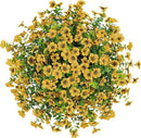 Artificial Fake Fall Hanging Mums Plants Flowers Basket for Outdoor, Autumn Faux Silk Yellow Daisy in Hang Planter Look Real UV Resistant for Porch Home Patio Balcony Yard Decor by GreenHaven Gardens