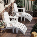 Sundale Outdoor Folding Plastic Adirondack Ottoman, All-Weather Adirondack Chair Footrest, Fade and Rust Resistant, Perfect for Outside Patio Garden Pool Yard White by CozyNest Decor