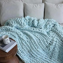 Maetoow Chenille Chunky Knit Blanket Throw （40×50 Inch）, Handmade Warm & Cozy Blanket Couch, Bed, Home Decor, Soft Breathable Fleece Banket, Christmas Thick and Giant Yarn Throws, Baby Blue by CozyNest Decor