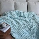 Maetoow Chenille Chunky Knit Blanket Throw （30×40 Inch）, Handmade Warm & Cozy Blanket Couch, Bed, Home Decor, Soft Breathable Fleece Banket, Christmas Thick and Giant Yarn Throws, Baby Blue by CozyNest Decor