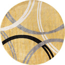 Rugshop Modern Wavy Circles Design Round Rug 6' 6" (6' 6" Diameter) Yellow by TinyTreasures Baby Boutique