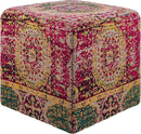 Mark&Day Pouf Ottoman, Kaltenleutgeben Traditional Bright Pink Cube Pouf Foot Rest for Living Room, Bedroom and Boho Home Decor (18"x18"x18") by CozyNest Decor