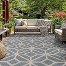 Rugshop Contemporary Geometric Design for Patio Rugs,Deck Rugs,Balcony Rugs Indoor/Outdoor Area Rug 5' x 7' Blue by GreenHaven Gardens