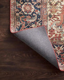 Loloi Layla Collection LAY-08 Red/Navy 5'-0" x 7'-6" .13" Thick Area Rug, Soft, Durable, Vintage Inspired, Distressed, Low Pile, Non-Shedding, Easy Clean, Printed, Living Room Rug by CozyNest Decor
